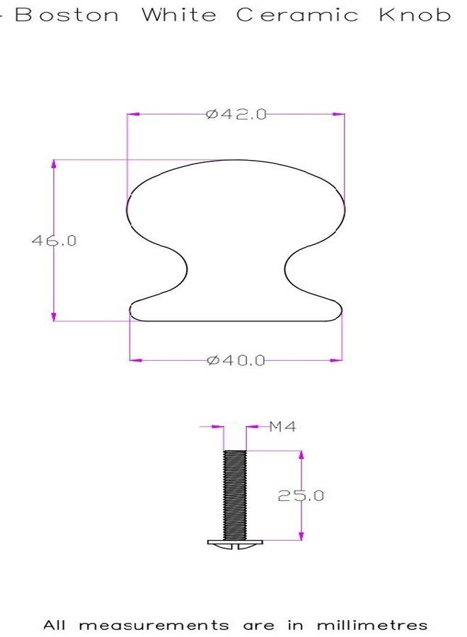 HOBKNOBS Boston Ceramic Cabinet Drawers/Wardrobe/Kitchen Door Pull Handle Knobs (42 mm Dia, White). - Image 3